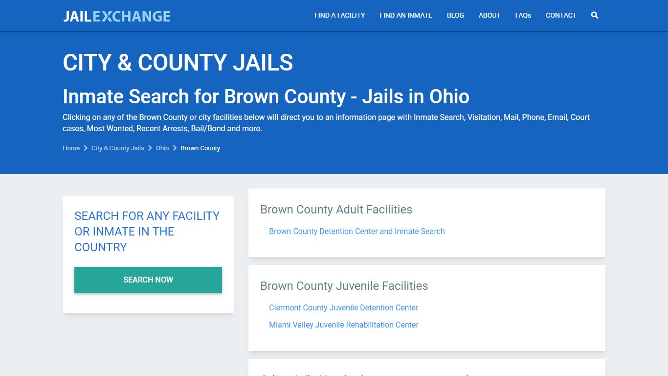 Inmate Search for Brown County | Jails in Ohio - JAIL EXCHANGE